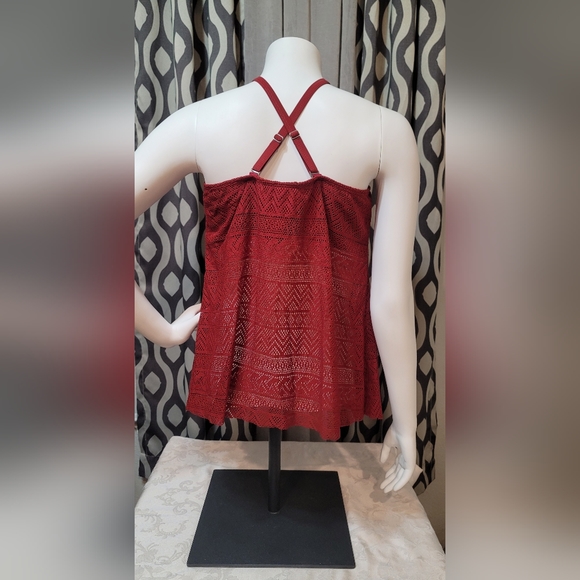 ESPRLIA Womens Lace Crisscross Open Back Tankini Swimsuits with Briefs (US18-20) - Picture 8 of 16